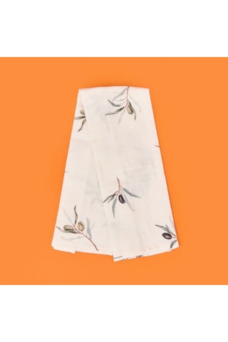 Evidea Soft Müslin Zeytin Desenli Kurulama Bezi - Beyaz - 40x60 Cm Beyaz