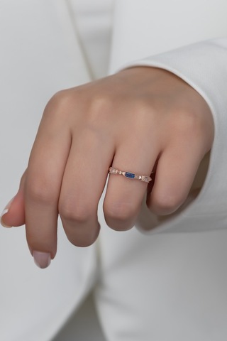 Gümüş Prenses Yüzük Rose Gold Kaplama 925 Ayar Gümüş Rose Gold (511780062)