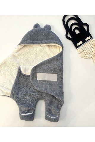 Rokeff Wellsoft Dış Kundak 0-6 Ay Gri-Krem Gri - Krem