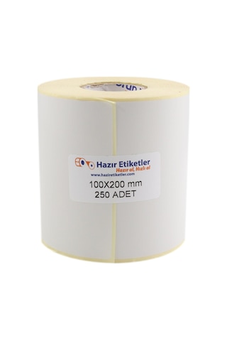 Eko Termal Etiket 100mm X 200mm Ruloda 250 Adet 40mm Kuka Çapında Direk Termal Transfer Etiketi 1