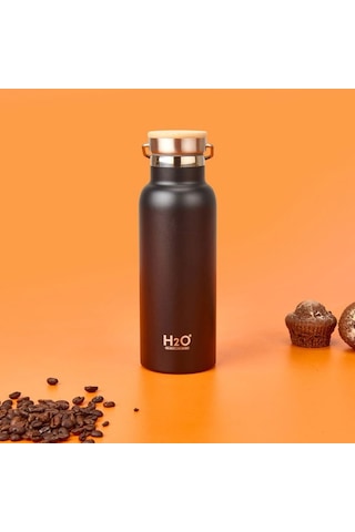 Tohana Bambu Kapaklı Çelik Termos - Siyah / Açık Kahverengi - 500 Ml Siyah / Açık Kahverengi Çok Renkli