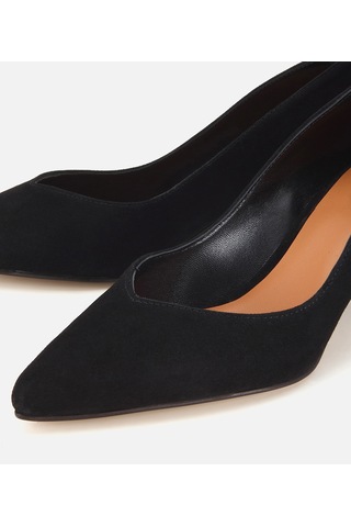 Hotiç Kadın Süet Deri Siyah Kısa Topuklu Stiletto 01ayh321890a100 01ayh321890a100 Siyah