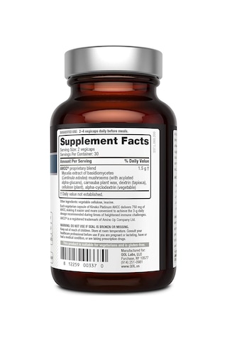 Quality Of Life Premium Kinoko Platinum Ahcc Supplement 60 Organi