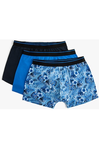 Koton 3'Lü Boxer Seti Çiçekli Baskılı Çok Renkli Mavi 4Slm90026Mk Mavi