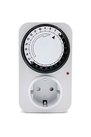 Tenfowee Avrupa Standartı Mekanik Zamanlayıcı Soket - 24 Saat Döngüsel Otomatik Elektrik Kontrolü Açma/kapama Anahtarı 16a, 4000w, Beyaz