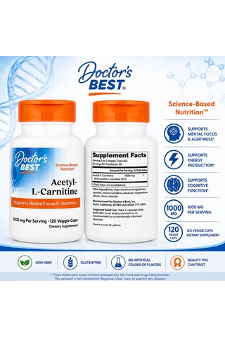 Doctor's Best Acetyl-l-carnitine Hcl 1000 Mg 120 Veggie Caps Diğer