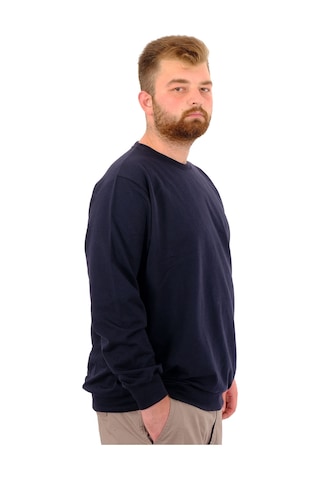 Mode XL Büyük Beden Erkek Basic Sweatshirt Bisiklet Yaka Recycle B24529 Lacivert Lacivert