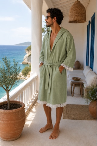 Aquatolıa Muslin Düz Desen Plaj, Sauna, Spa, Banyo Amaçlı Bornoz. Yeşil