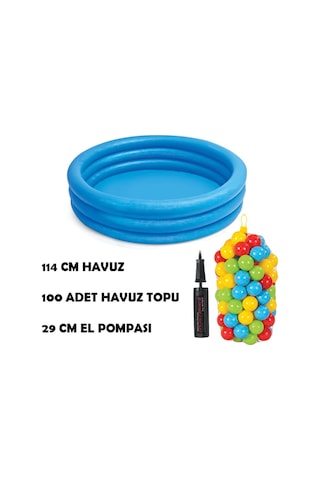 İntex 114 Cm Top Oyun Deniz Havuzu 100 Adet 6 Cm Top