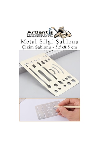 Silgi Şablonu Metal 5.5x8.5 Cm 1 Adet Paslanmaz Çelik Silgi Şablonu Çizim Şablonu Cetveli Mimari Mühendislik