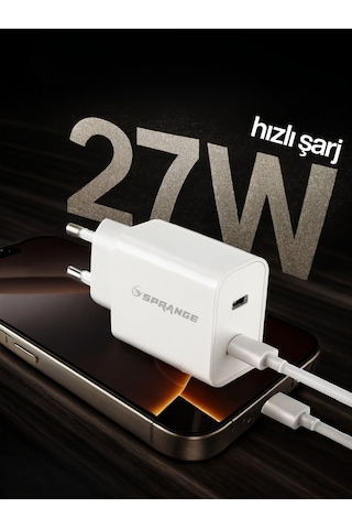 Dünya'da İlk Tek Adaptör Çift Giriş 27w Lightning To Type-c Pd Girişli Hızlı Şarj Cihazı