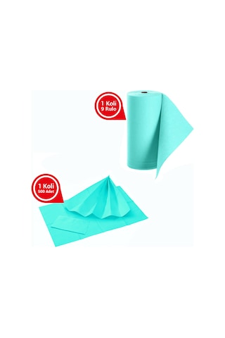 Dentreal Avrupa Rulo Hasta Önlüğü Ve Tabla Örtüsü Takım Turkuaz