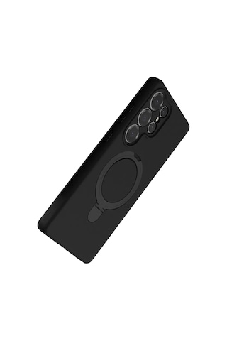 Newface Samsung Galaxy Uyumlu  S25 Ultra Regal Magsafe Standlı Kapak - Siyah