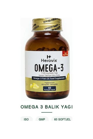Omega 3 Balık Yağı 60 Softjel 1100 Mg Epa:396 Mg Dha:264 Mg