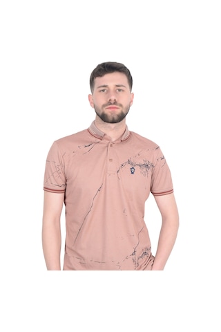 Cengiz İnler Baskı Desenli Erkek Polo Yaka T-shirt