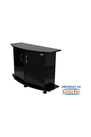 Kanki Pet 100 Cm Bombeli Akvaryum Sehpası Siyah