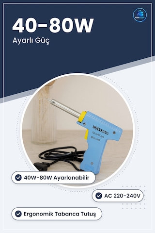 Lehim Havyası Tabanca 40w 80w Ac220 240v Ayarlanabilir Elektronik