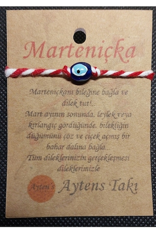Marteniçka Dilek Şans Bilekliği Nazar Boncuklu Beyaz