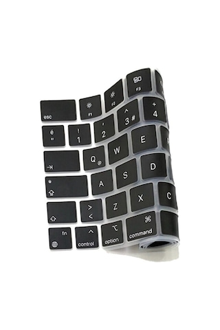 Arabulalaca MacBook Uyumlu Air 15 A2941 Türkçe Klavye Koruyucu Siyah