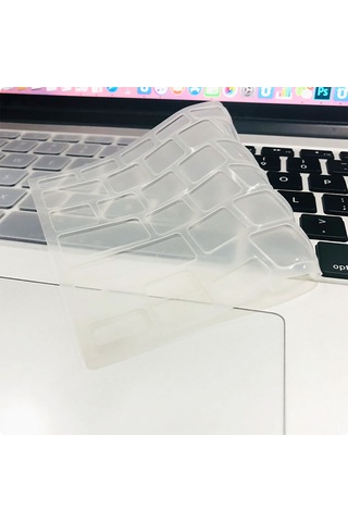 Lexroo Macbook Uyumlu 13.6' Air M3 A3113 Klavye Koruyucu Transparan Buzlu Silikon Ped - Renksiz