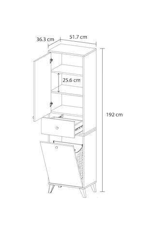 Umay Sepetli Modern Banyo Dolabı Çok Renkli