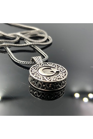 Takılingo 925 Ayar Gümüş Ayyıldız İşlemeli Cevşen Erkek Kolye Gümüş