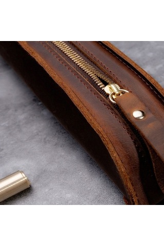 Willowhaven El Yapımı Deri Kalem Kutusu, Vintage Şarap Kırmızı, 18 Kalemlik, Pratik Tasarım Kırmızı