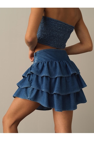 Mavi Regular Fit Şortlu Etek 270366 Mavi