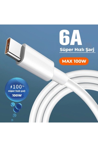 ScHitec 6A 100W Type-C to Type-C 3M Süper Hızlı Data Şarj Kablosu