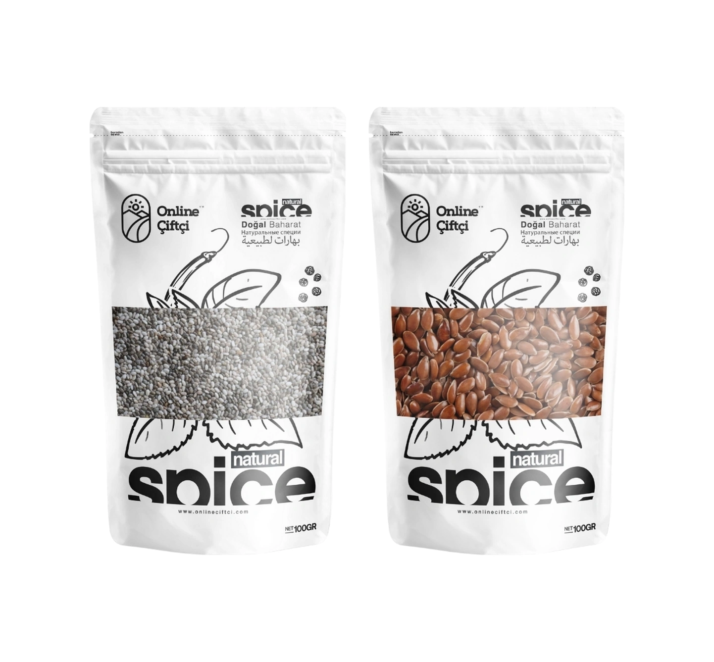 Online Çiftçi Chia ve Keten Tohumu 2 x 100 G