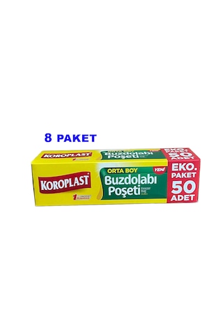 Koroplast Orta Boy Buzdolabı Poşeti 8 x 50'li