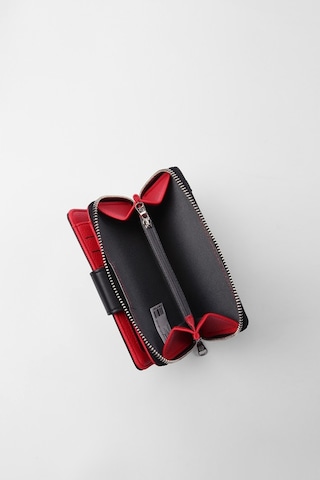 Cengiz Pakel 65256M Kadın Orta Boy Cüzdan Siyah Kırmızı Siyah