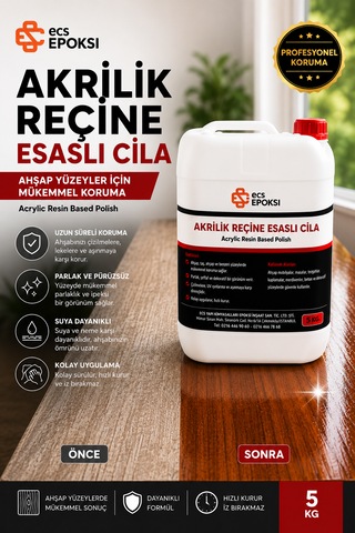 Şeffaf Akrilik Reçine Esaslı Cila Beton Taş Zemin Koruyucu 5 L