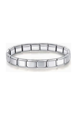 Anti Stres Esnek Denge Bilekliği Paslanmaz Çelik Metal Italyan Charm Bileklik Çelik Gri