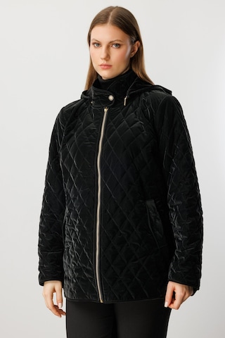 Ekol Kadın Büyük Beden Kapitone Şişme Mont 6805 Siyah Siyah