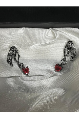 Dükkan Design Taşlı Gotik Küpe Antrasit