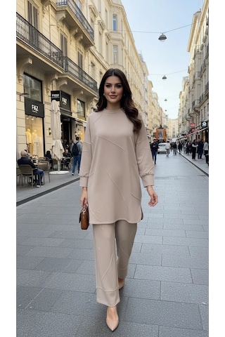 İnvee Modal Kumaş Takim 7239 Vanilya Vanilya
