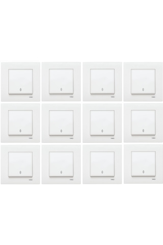 Viko Karre 12 Adet Vavien Anahtar Çerçeveli - Beyaz