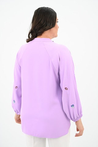 Koza Butik Kadın Nakış Detaylı Uzun Kollu Bluz 1715-24 001