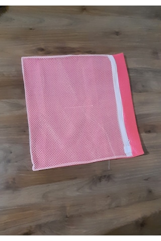 Pembe Fermuarlı - Hassas Çamaşır Terlik Ayakkabı Yıkama Filesi Bü