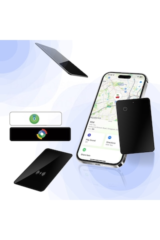 Micflip P045 Suya Dayanıklı AppleiOs UyumluVe Android Uyumlu Wireless Özellikli Akıllı Takip Kartı Siyah