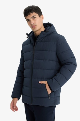 Defacto Su İtici Slim Fit Dar Kesim Astarlı Kapüşonlu Fermuarlı Cepli Dolgulu Mont R0216az25aunv64 Lacivert-nv64