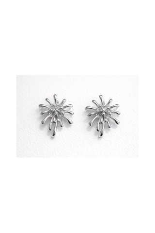 Wisher Gümüş Renkli Palmiye Figürlü Şık Tasarım Silver Gri Küpe
