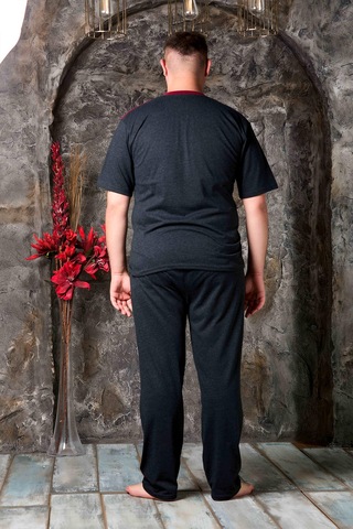 Nisanca Yazlık Büyük Beden Erkek Pamuk Pijama Takımı- Kısa Kollu Erkek Pijaması Yesil