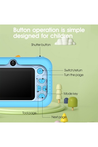 Vkemall Kız Çocukları İçin 20mp Çift Kameralı 720p Video Çekici, 2.0 İnç Ekran, 4x Zoom, Dahili Pil, Oyuncak Kamera Pembe