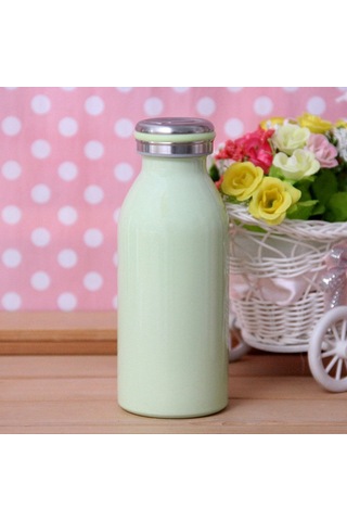 Yeşil Süt Vakum Şişeleri 304 Paslanmaz Çelik Bardak Su Şişesi Spor Seyahat Termal Kupa