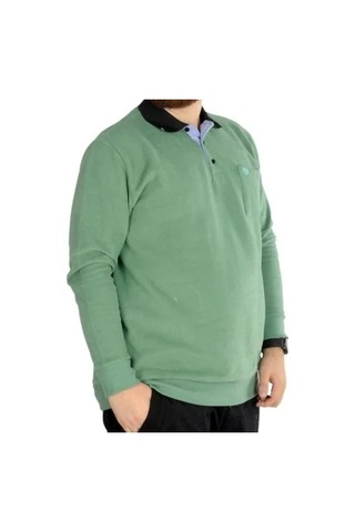 Mode XL Erkek Sweat Polo Cepli Selanik Basic 20441 Çağla Çağla