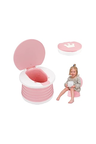 MooieBaby's Katlanabilir Çocuk Tuvaleti, Carry Potty,Pembe