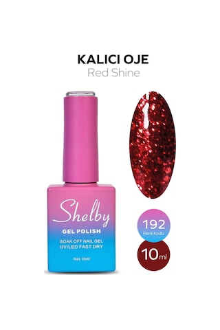 Shelby 10 Ml. A192 Işıltılı Kırmızı Kalıcı Oje