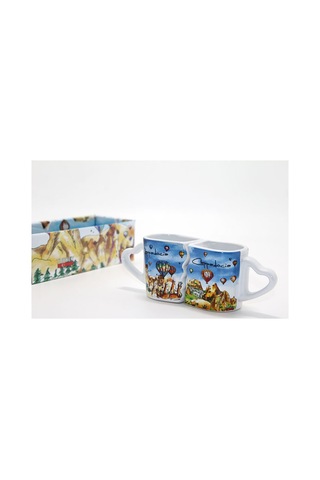 4 Adet Yöresel Porselen Kupa Bardak Geleneksel Tasarım, Mug Ve Cup Alternatifi, Kahve Ve Çay İçin 6,5x10 Cm